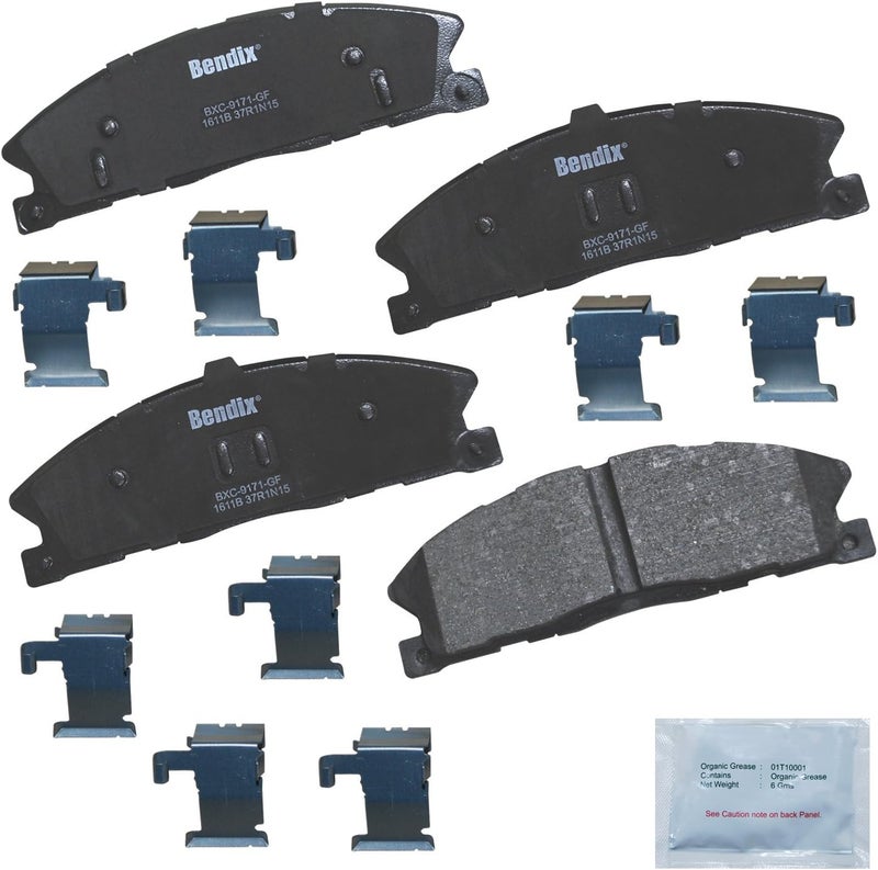 Bendix Priority1 CFC1611B Ceramic Front Brake Pads for Ford Flex 2015-2013, Police Interceptor Sedan 2017-2013, Police Interceptor Utility 2015-2013, Lincoln MKS 2013, MKS 2015, MKT 2015-2013 - Image 1
